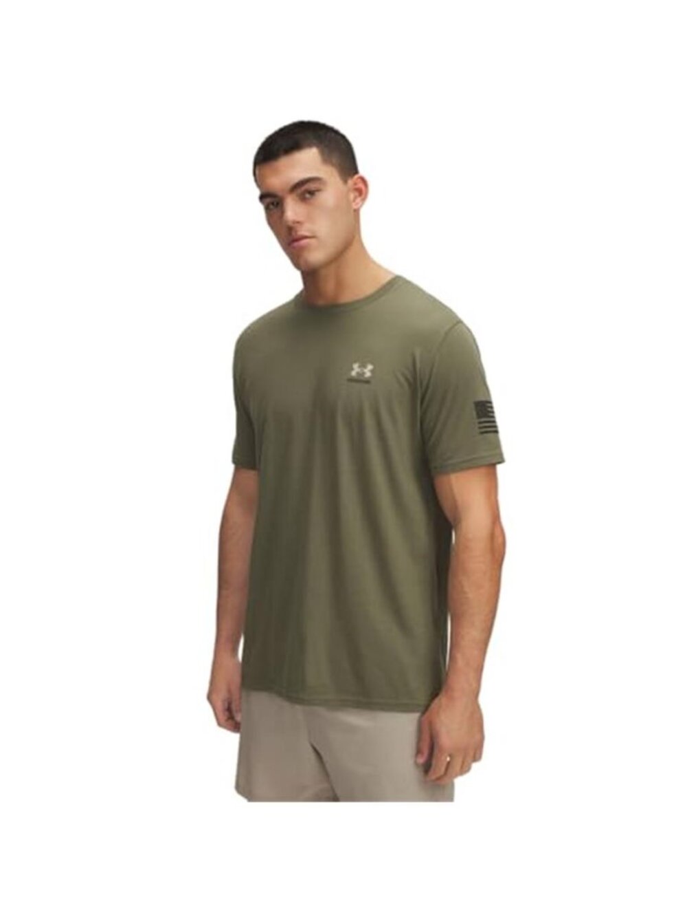 Super Soft Cotton Polyester Blend T Shirt Ribbed Collar Pull On Casual Tee Mens